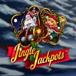 Jingle Jackpots slot logo by Dragon Gaming at Boomzino Casino