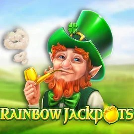 Rainbow Jackpots logo by Red Tiger Gaming at Boomzino Casino